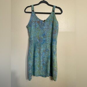 Blue and Green Mini Dress